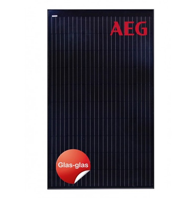 AEG 370Wp Mono Full Black Glas Glas Half Cel Pv Paneel Zonnepanelen